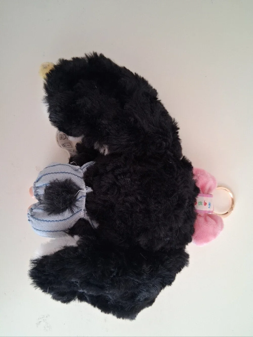Baby Three Obsidian Bun Bunny Plush Keychain Black White Pink Strawberry Outfit